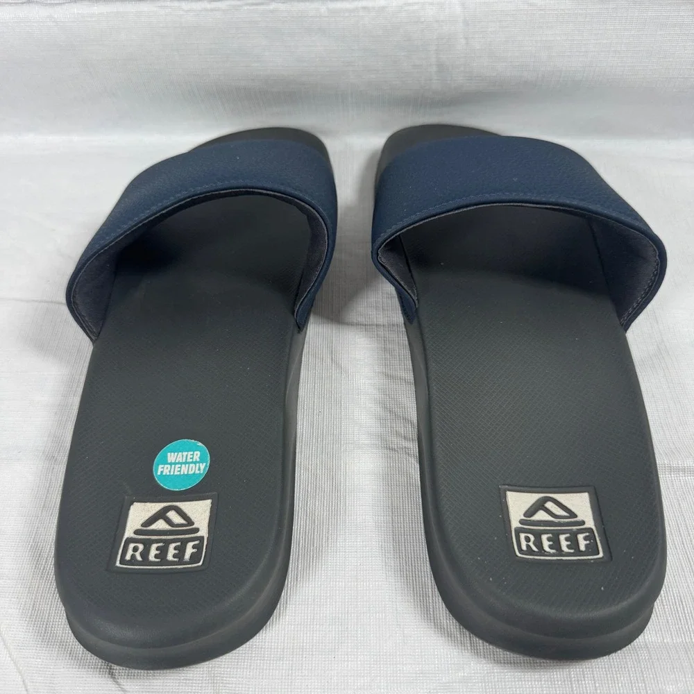 Reef One Slide Mens Sandals Blue Grey Water Friendly Beach Pool Shoes Size 11
